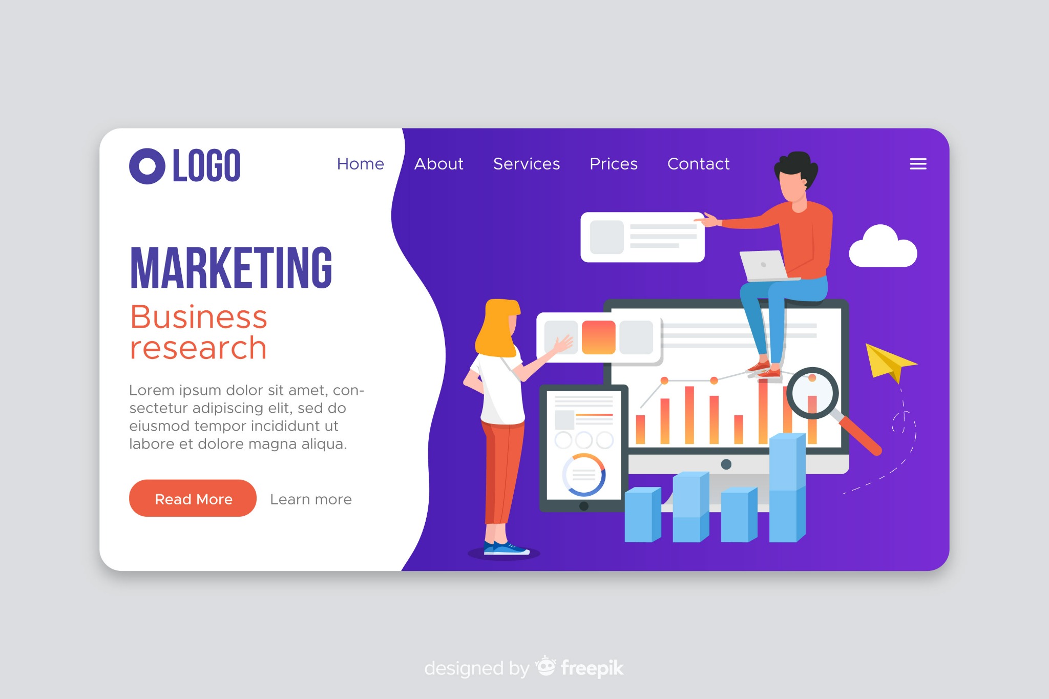Digital marketing homepage template